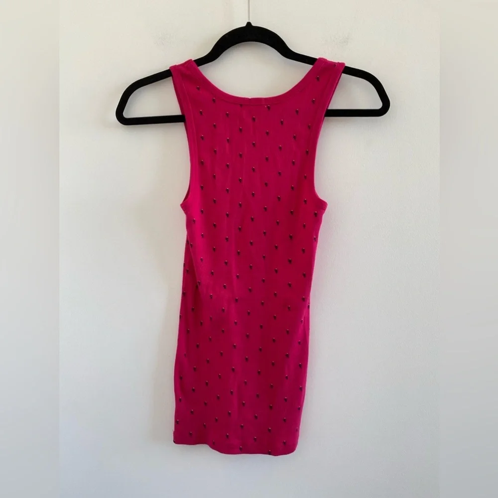 J. Crew Factory Pink Lion Ribbed Tank Top Size Small